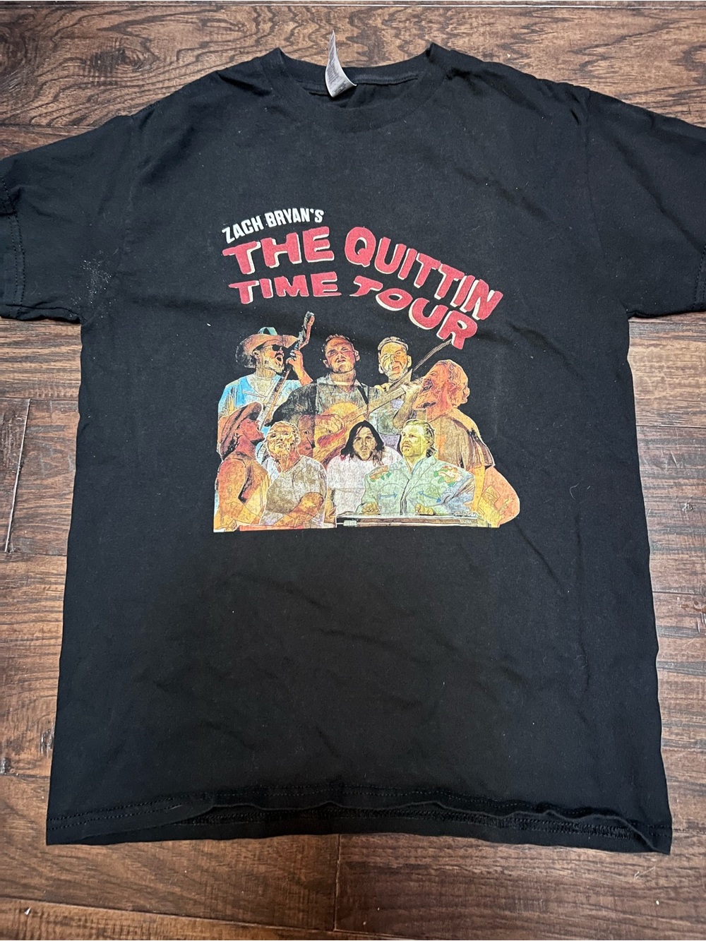 The Quittin Time Tour Zach Bryan Black Graphic Tee SM